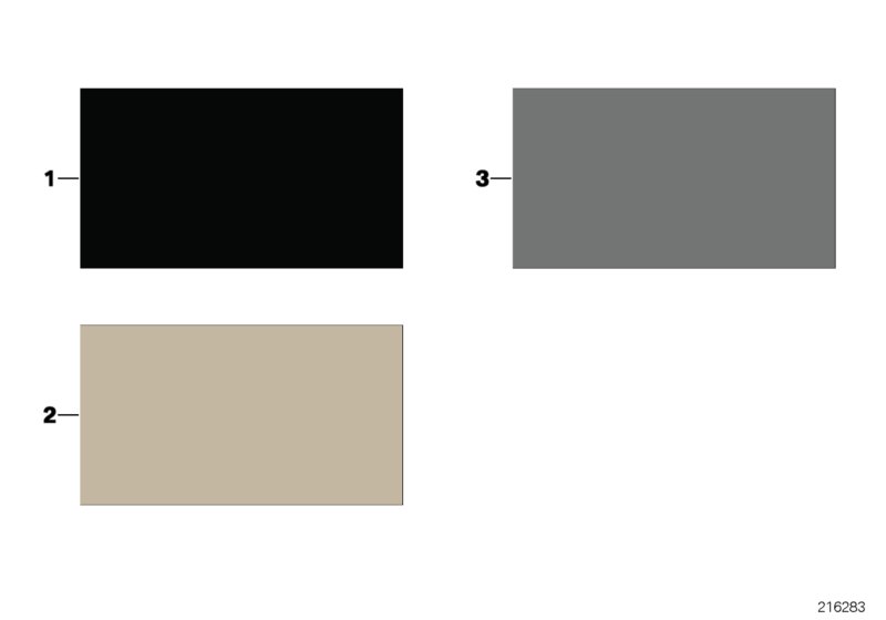 Sample page, interior trim colours