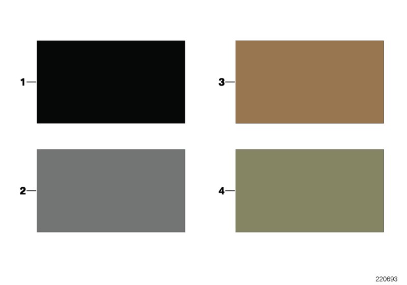 Sample page, interior trim colours