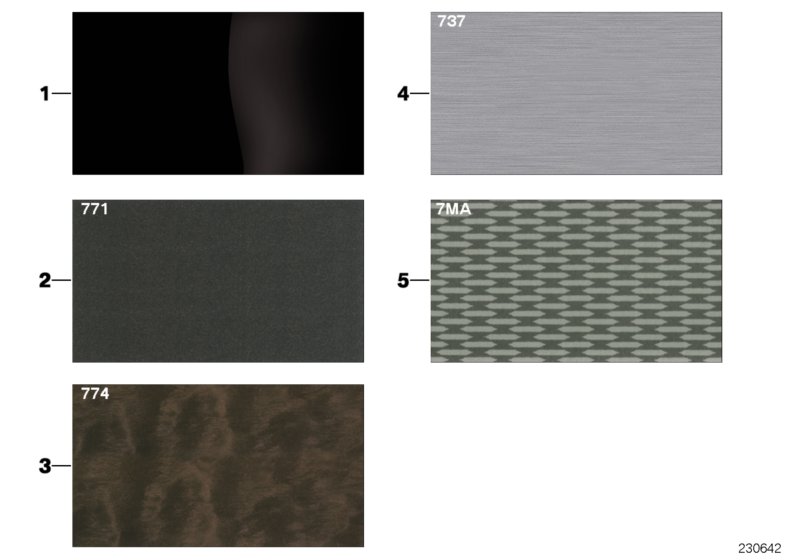 Sample page, interior trim strips