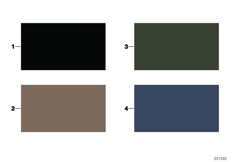 Sample page, interior trim colours