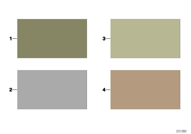 Sample page, interior trim colours
