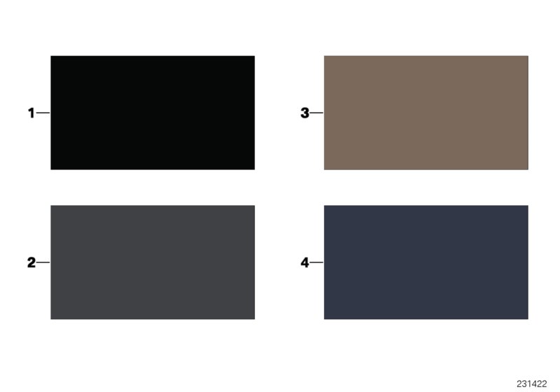 Sample page, interior trim colours