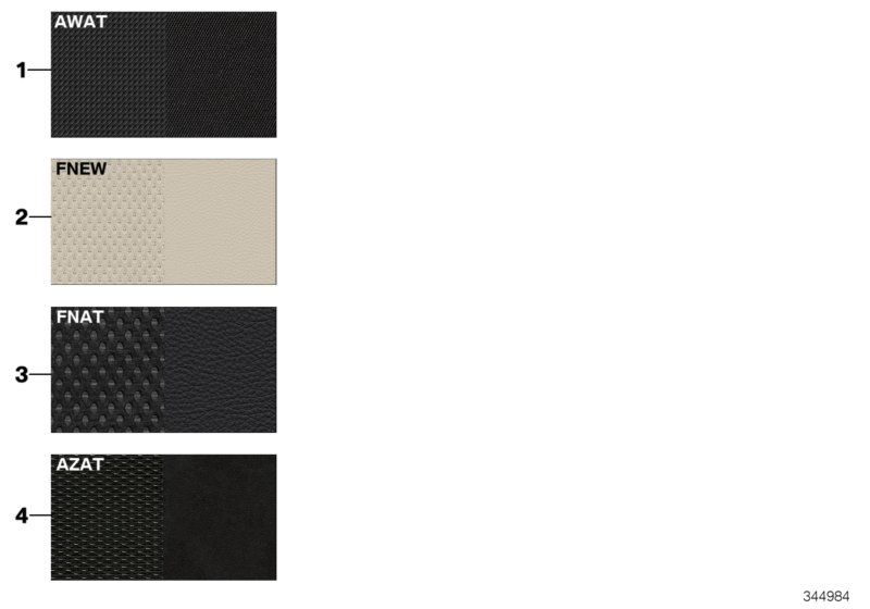 Sample page, cushion colours, fabric