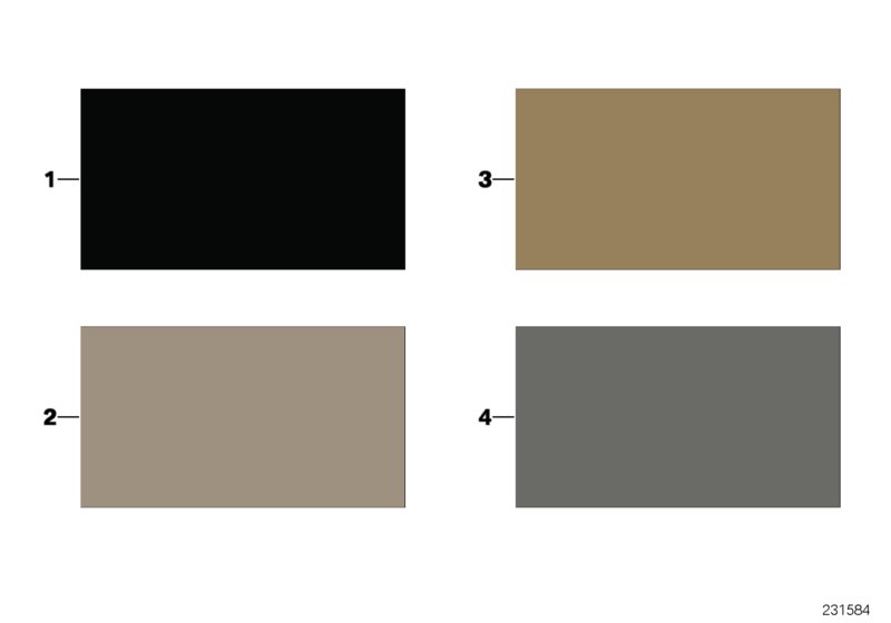 Sample page, interior trim colours