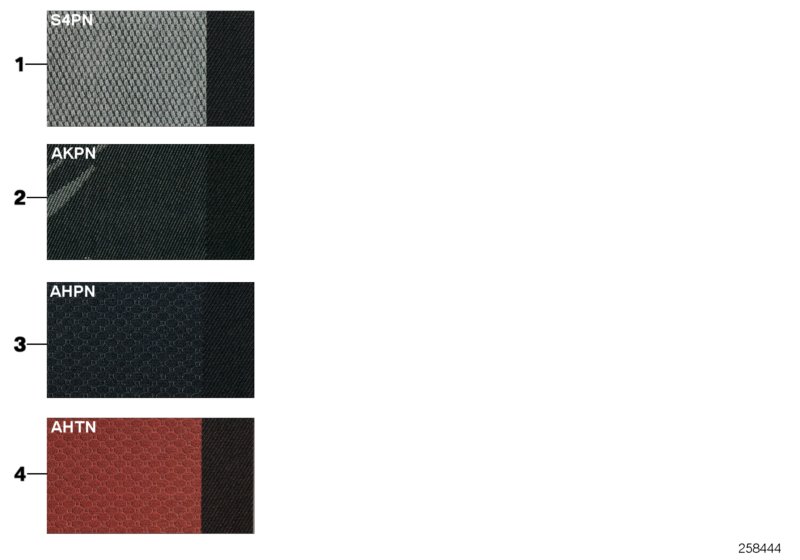 Sample page, cushion colours, fabric