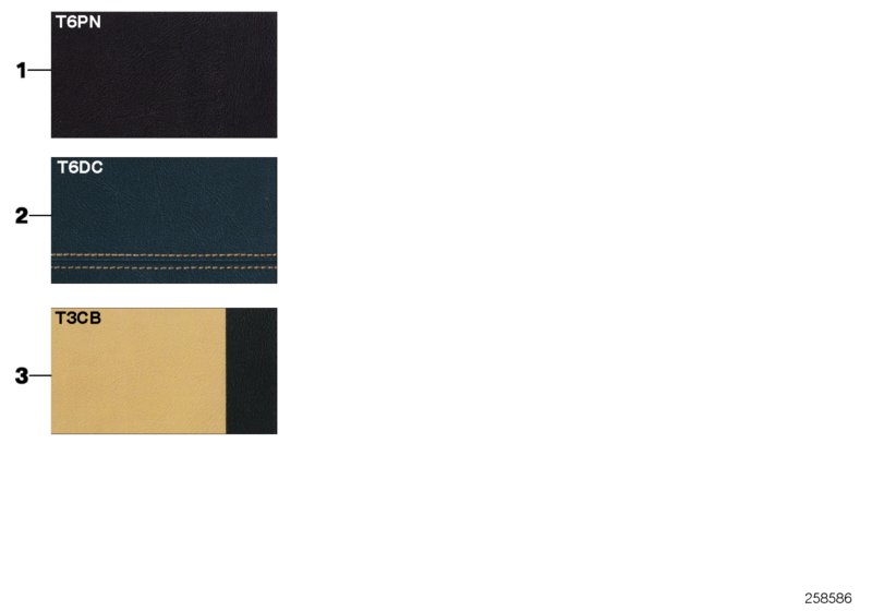 Sample page, cushion colours, leather