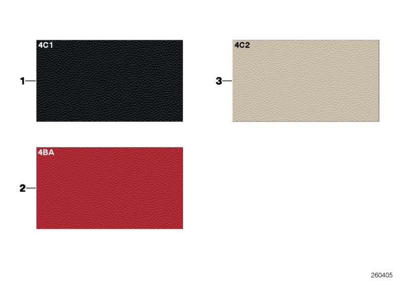 Sample page, interior trim colours