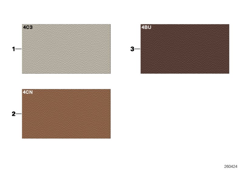 Sample page, interior trim colours