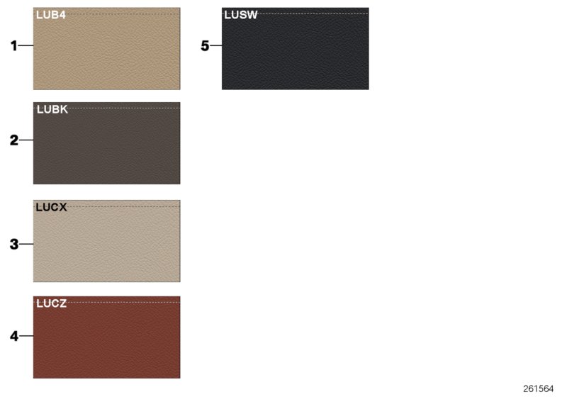Sample page, cushion colours, leather