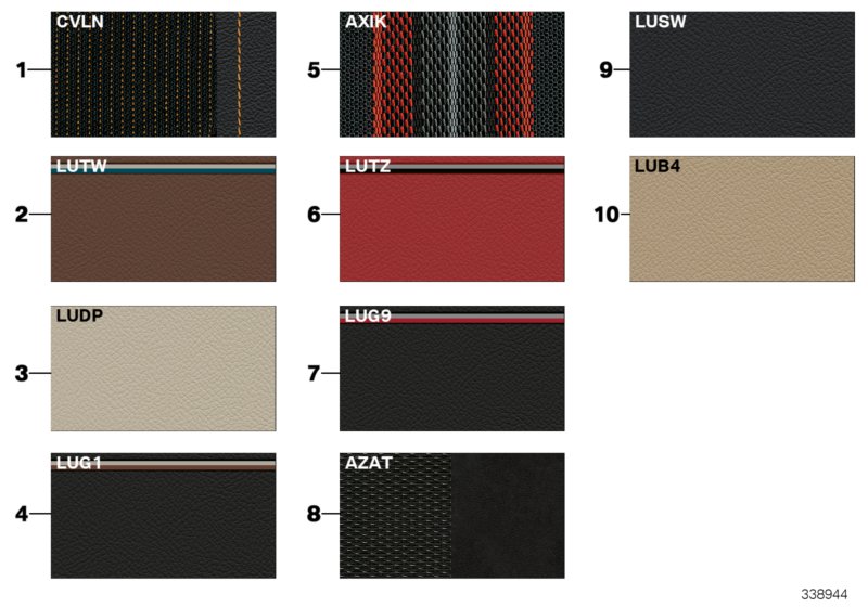 Sample page, cushion colours, Lines