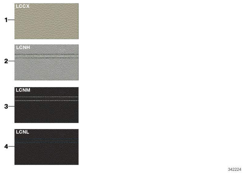 Sample page, cushion colours, leather