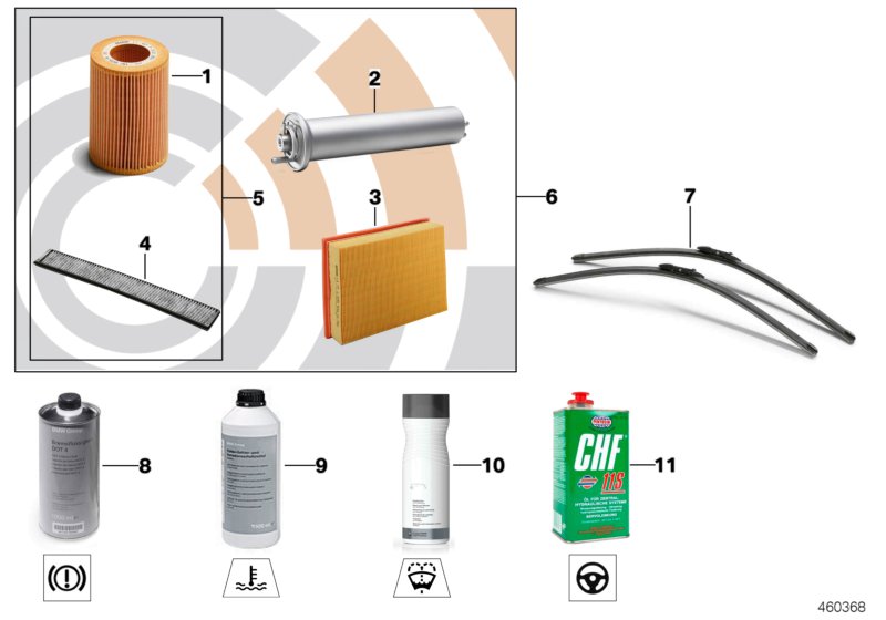Service, engine oil / inspection