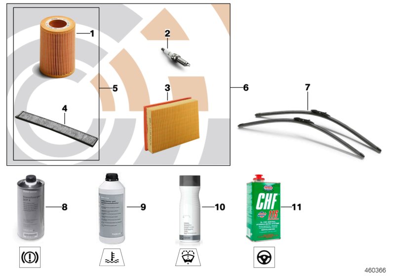 Service, engine oil / inspection