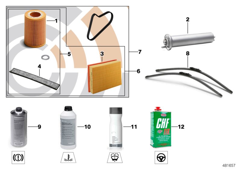 Service, engine oil / inspection