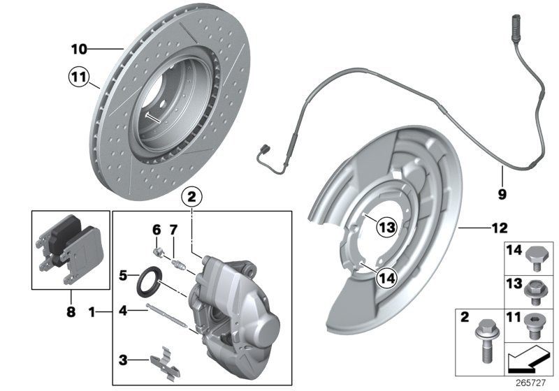 M Performance rear wheel brake - repl.