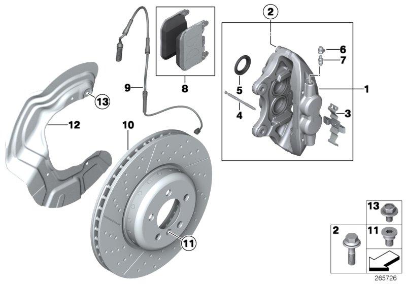 M Performance front wheel brake - repl.