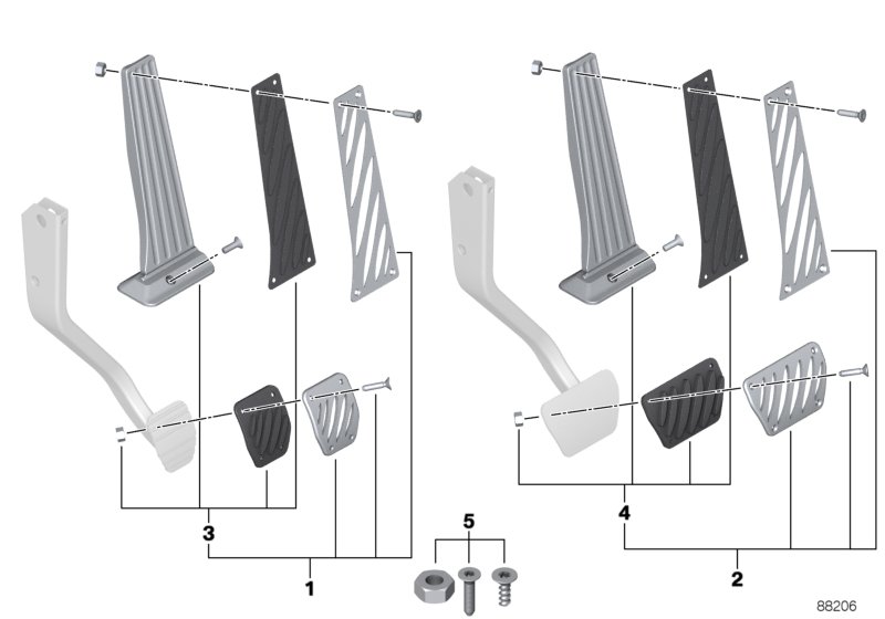 Aluminium pedal covers