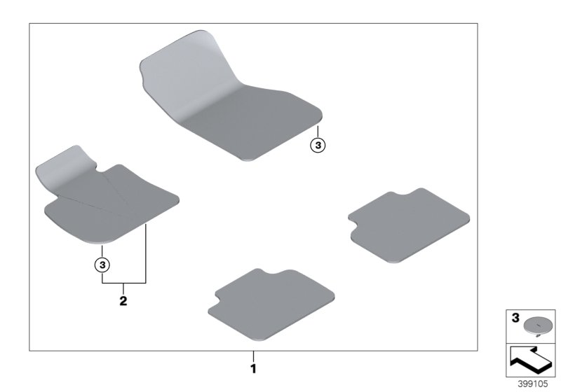 Floor mats velours