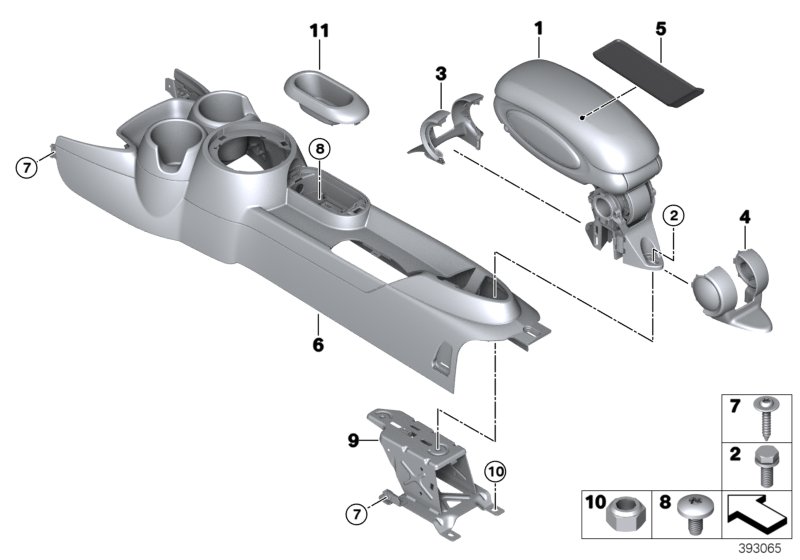 Retrofitting, centre armrest, front