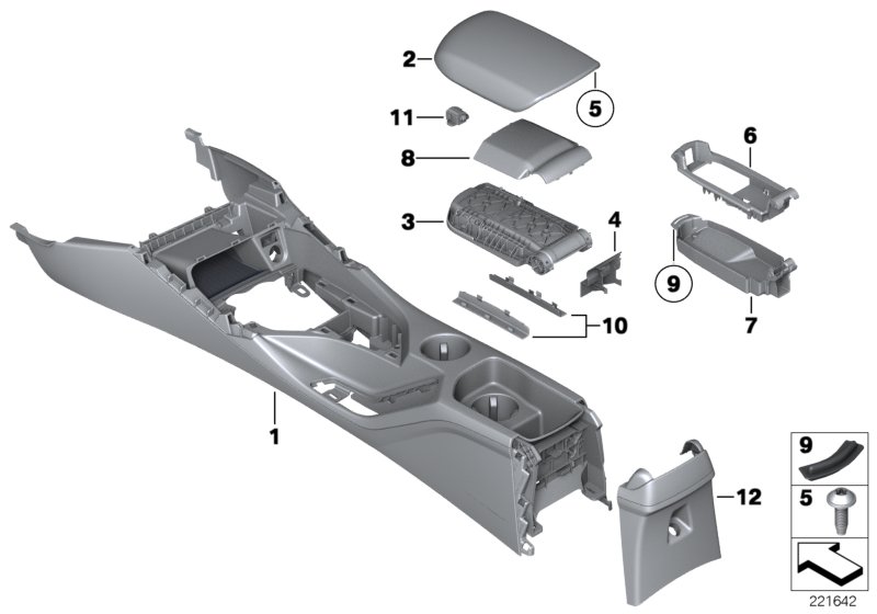 Retrofit equipm. armrest center console