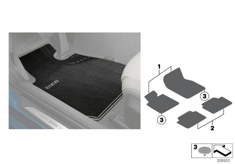 Floor mats, textile Lines