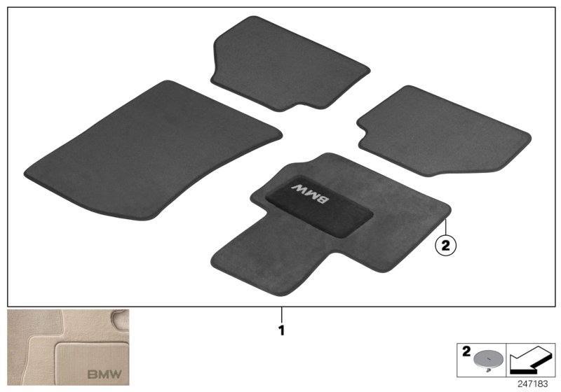 Floor mats velours