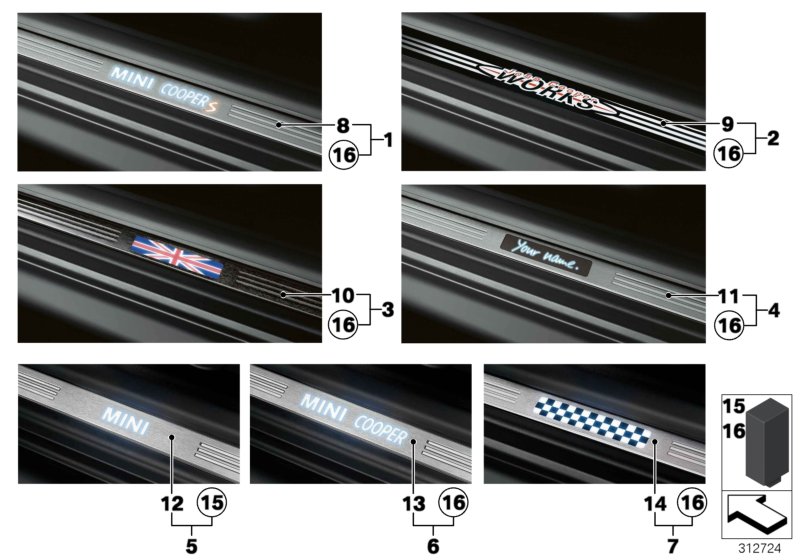 Illuminated door sill strip retrofit kit