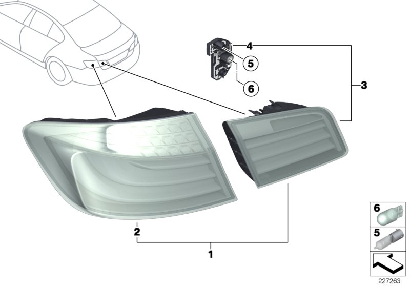 Retrofit kit, rear lights 'White Line'