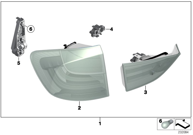 Retrofit kit, rr light, Black Line