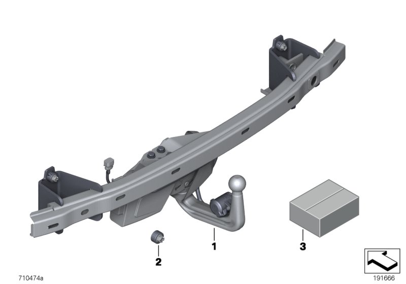 Retrofit kit, tow hitch, electr. pivoted