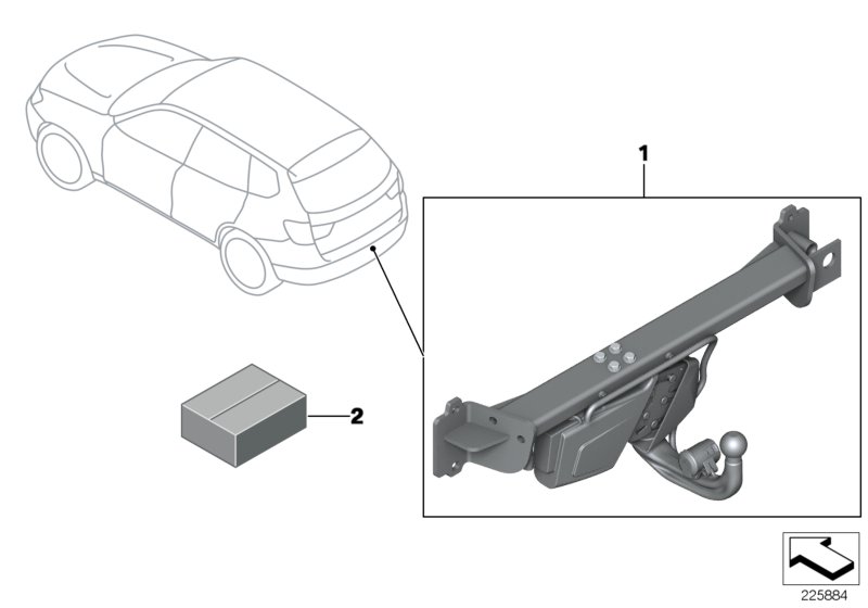 Retrofit kit, tow hitch, electr. pivoted