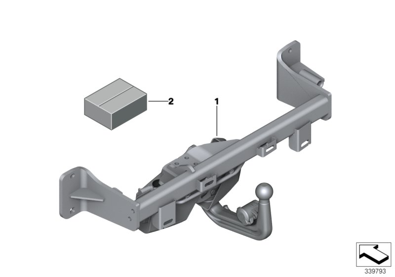 Retrofit kit, trailer tow hitch, pivoted