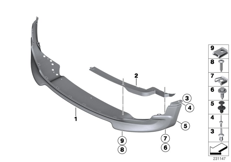Front trim panel,JCW aerodynamic package