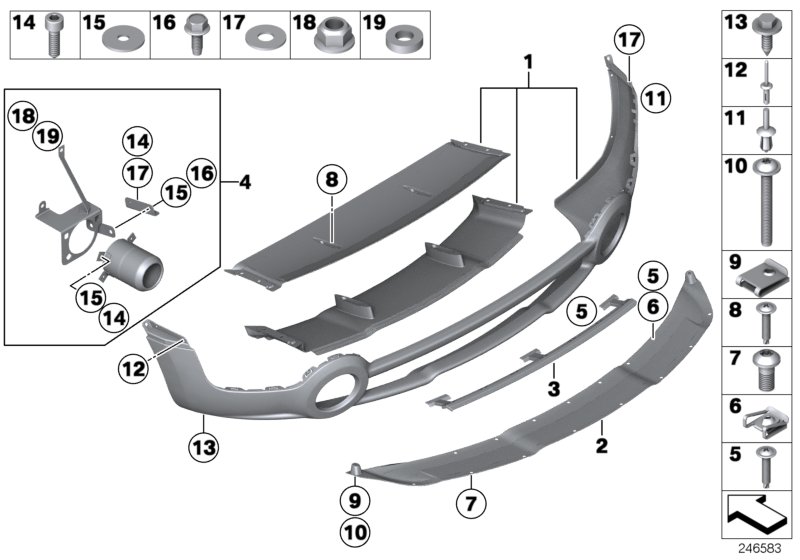 Rear trim panel, JCW aerodynamic package