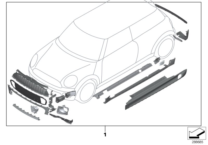 Retrofit kit JCW Aerokit (from 03/2012)