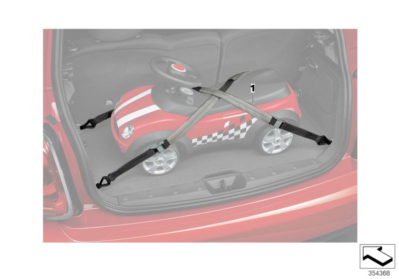 Luggage compartment clamping straps
