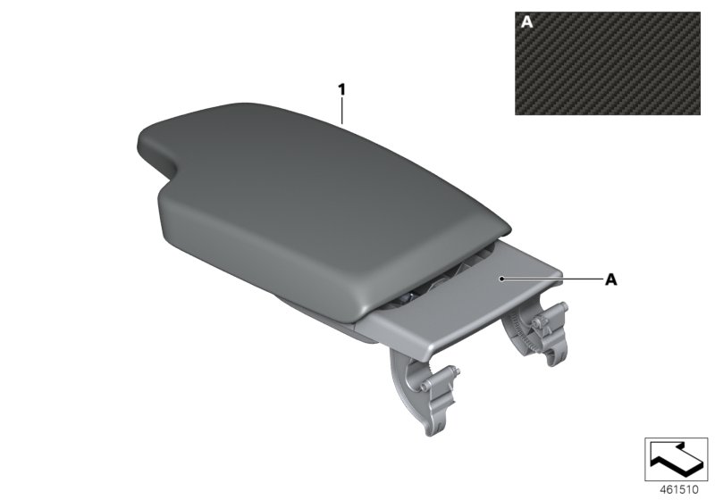 Armrest, Alcantara, front middle