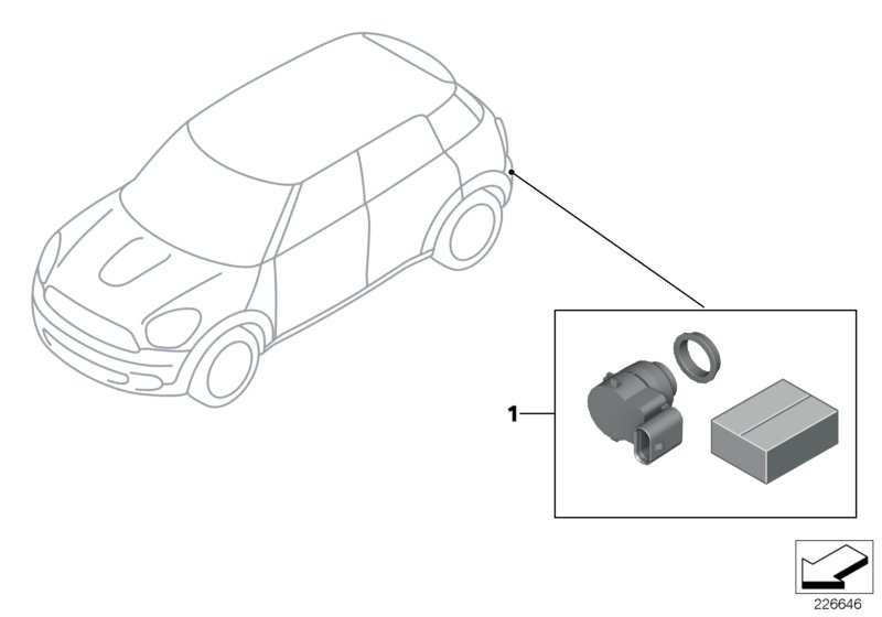 Retrofit kit PDC, rear