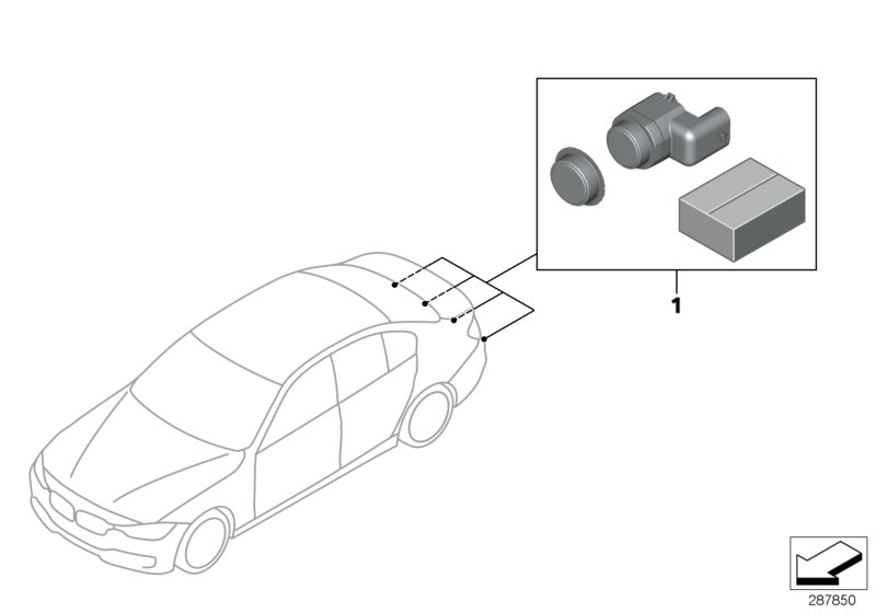 Retrofit kit PDC, rear