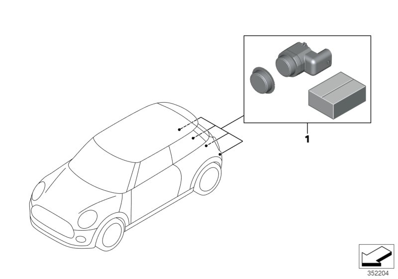 Retrofit kit PDC, rear