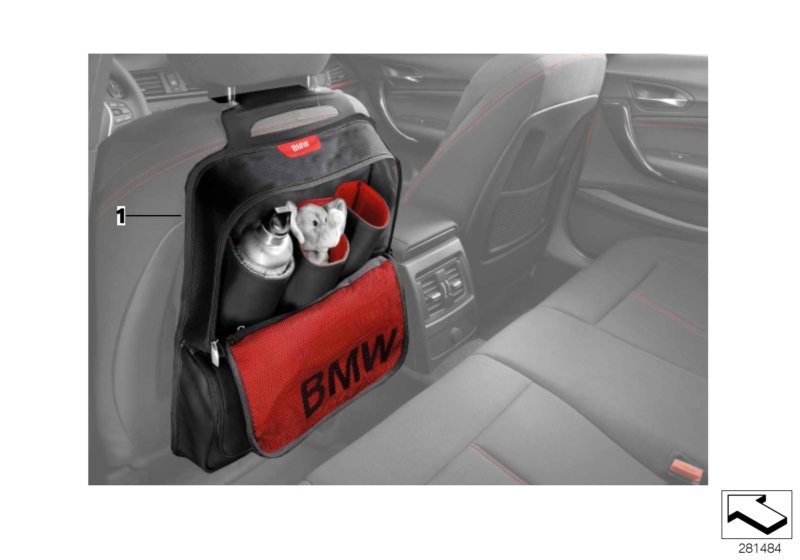 Seat back storage pocket, BMW Lines
