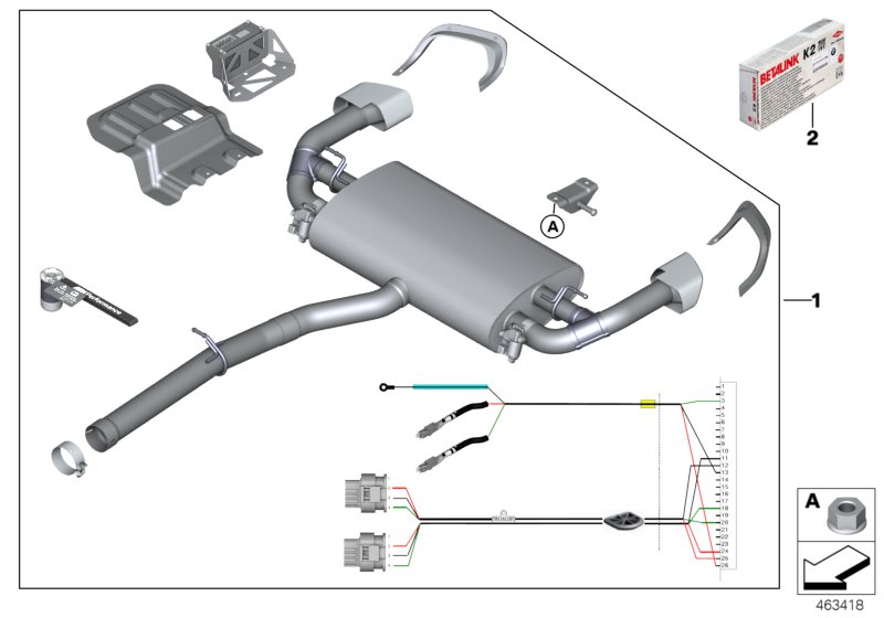 M Performance valve exhaust silencer