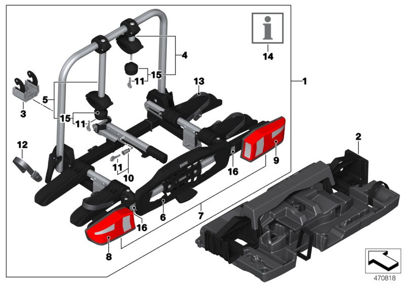 Rear bike rack, compact