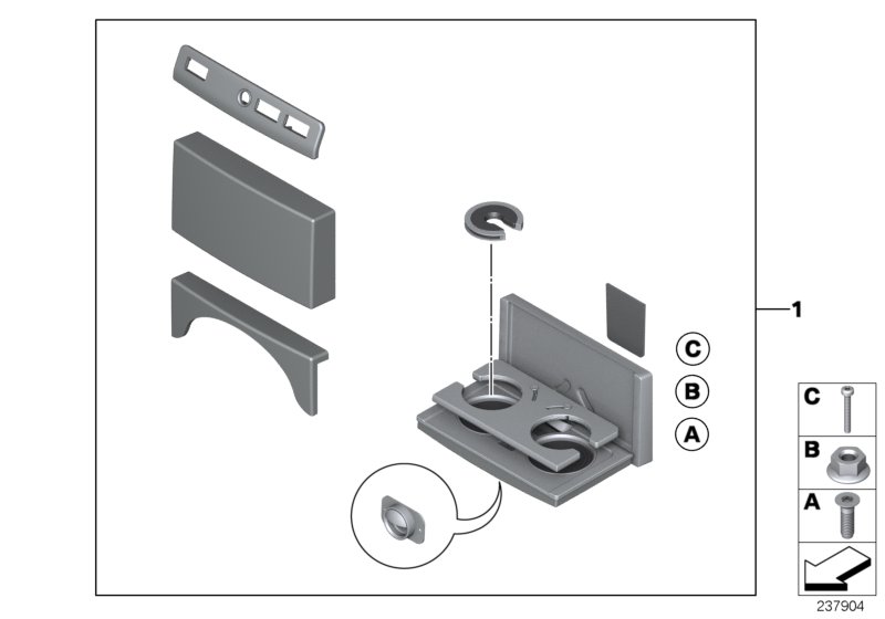Retrofit milled aluminium drinks holder