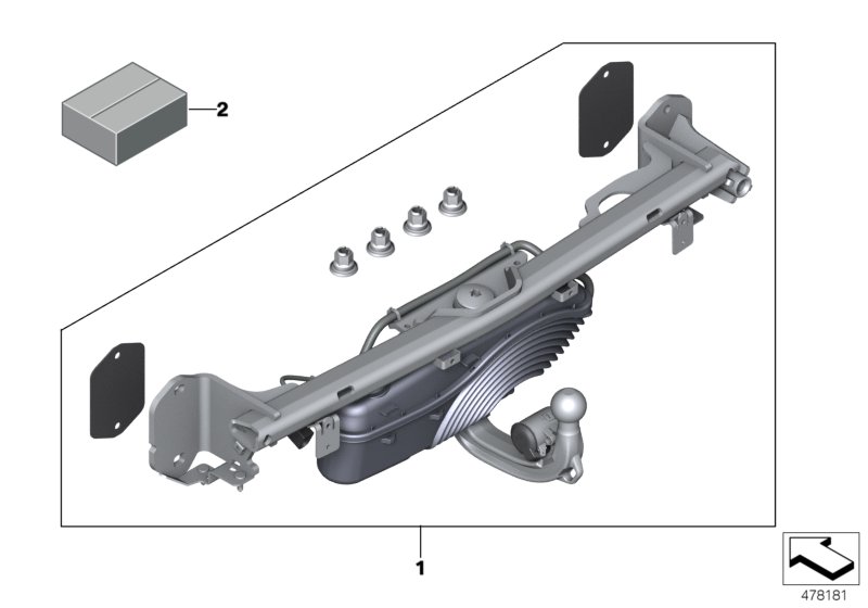 Retrofit kit, tow hitch, electr. pivoted