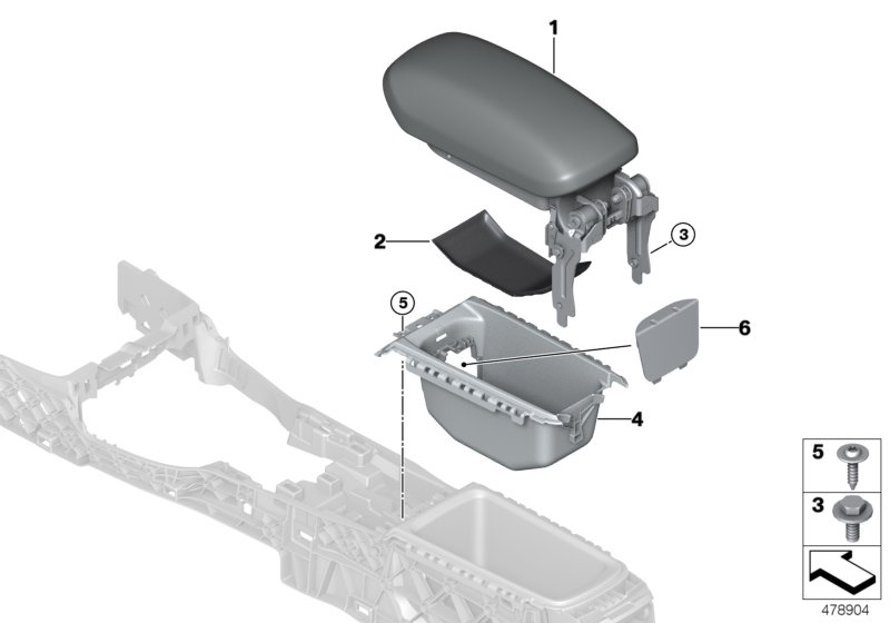 Retrofitting, centre armrest, front