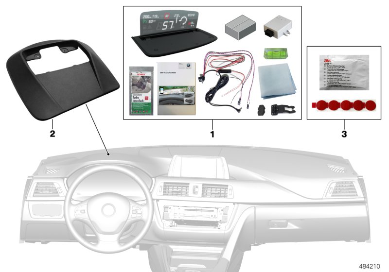 BMW head-up screen with app navigation