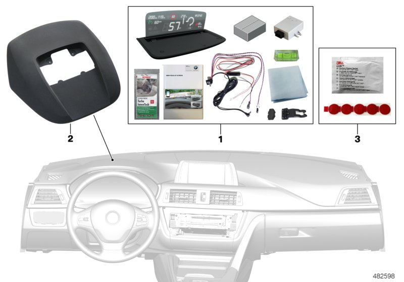 BMW head-up screen for integrated nav.