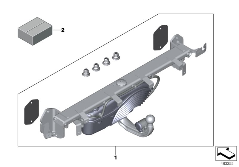 Retrofit kit, tow hitch, electr. pivoted