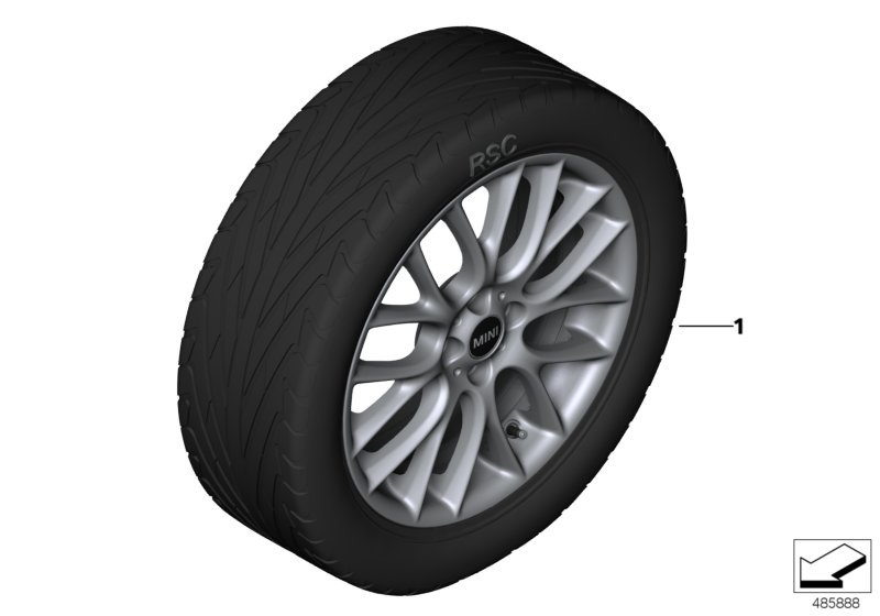 JCW l.alloy wheel Cross Spoke R112 - 17"